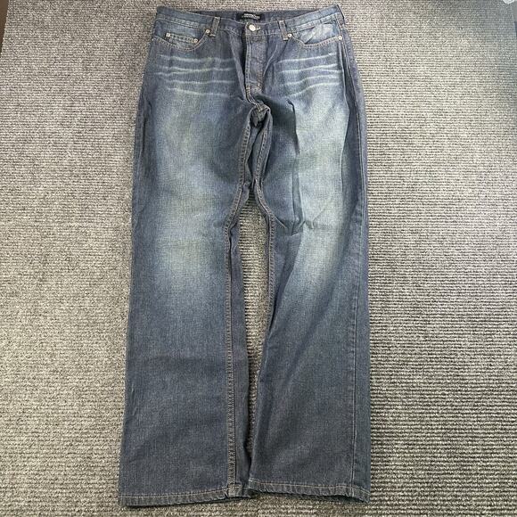 Men’s Button Fly London Straight Leg Faded Jeans W34xL31 - Picture 1 of 7